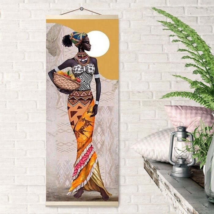 Картина по номерам 35*88 Панно "Африканская женщина" 30 цв от компании Интернет-гипермаркет «MOLL» - фото 1