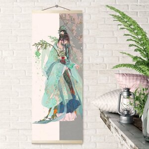 Картина по номерам 35*88 Панно. Девушка в кимоно" 29 цветов