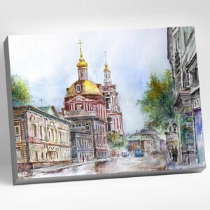Картина по номерам 40*50 дорофеев с. в. москва, старая басманная улица (37 цветов)