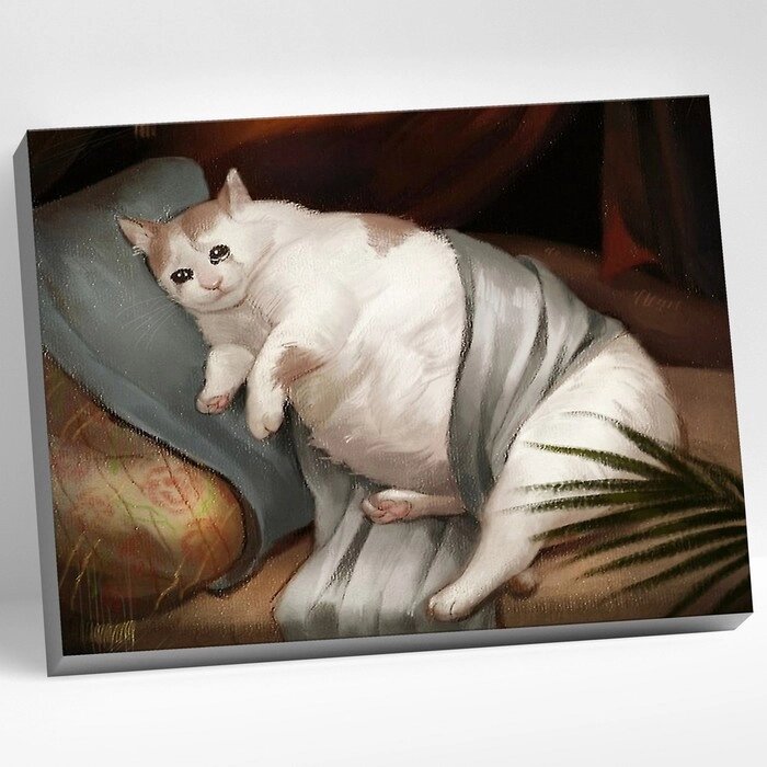 Картина по номерам 40  50 см "Толстый котик" 23 цвета от компании Интернет-гипермаркет «MOLL» - фото 1