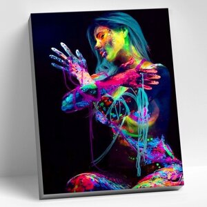 Картина по номерам 40 50 см "Ультрафиолетовый танец" 27 цветов