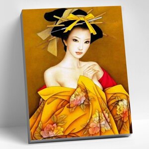 Картина по номерам 40 50 см "Японская красавица" 20 цветов