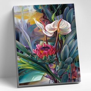 Картина по номерам 40*50 тропическое искусство (31 цвет)