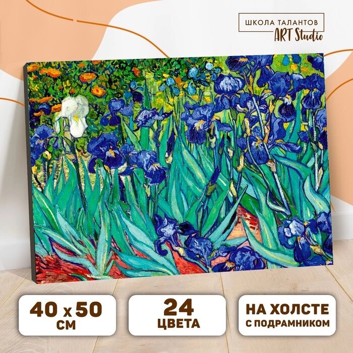 Картина по номерам на холсте с подрамником "Ирисы" Винсент ван Гог 40х50 см от компании Интернет-гипермаркет «MOLL» - фото 1