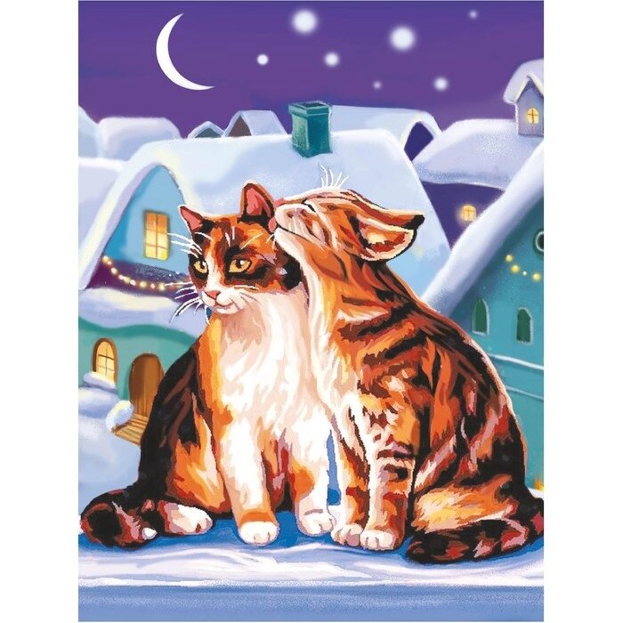 Картина по номерам на холсте с подрамником "Коты" 30х40 см от компании Интернет-гипермаркет «MOLL» - фото 1
