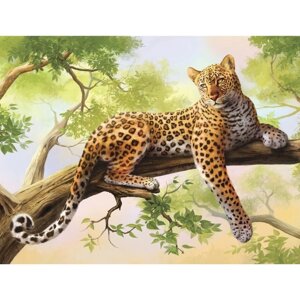 Картина по номерам на холсте с подрамником "Леопард", 40*30 см