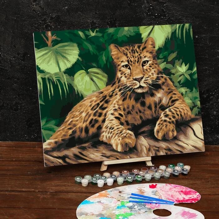 Картина по номерам на холсте с подрамником "Леопард" 40х50 см от компании Интернет-гипермаркет «MOLL» - фото 1