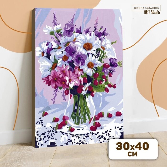 Картина по номерам на холсте с подрамником "Натюрморт с цветами" 30*40 см от компании Интернет-гипермаркет «MOLL» - фото 1