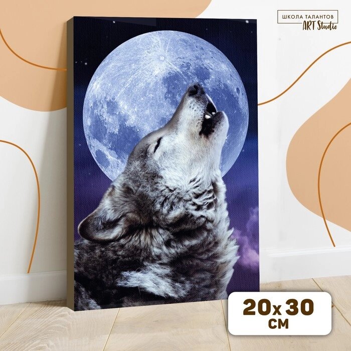 Картина по номерам на холсте с подрамником "Одинокий волк" 20*30 см от компании Интернет-гипермаркет «MOLL» - фото 1