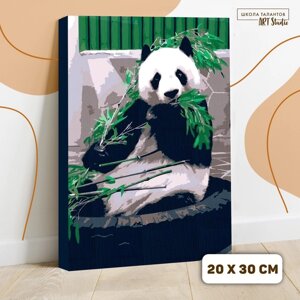 Картина по номерам на холсте с подрамником "Панда", 30х20 см