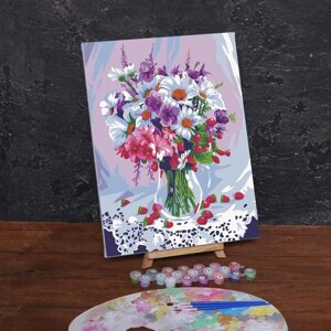 Картина по номерам на холсте с подрамником "Весенний букет", 40х30 см