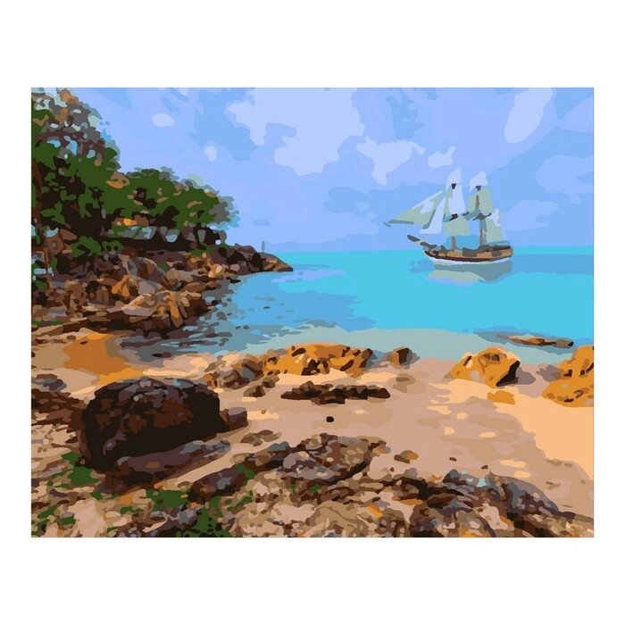 Картина по номерам на картоне 40  50 см "На берегу бухты" от компании Интернет-гипермаркет «MOLL» - фото 1