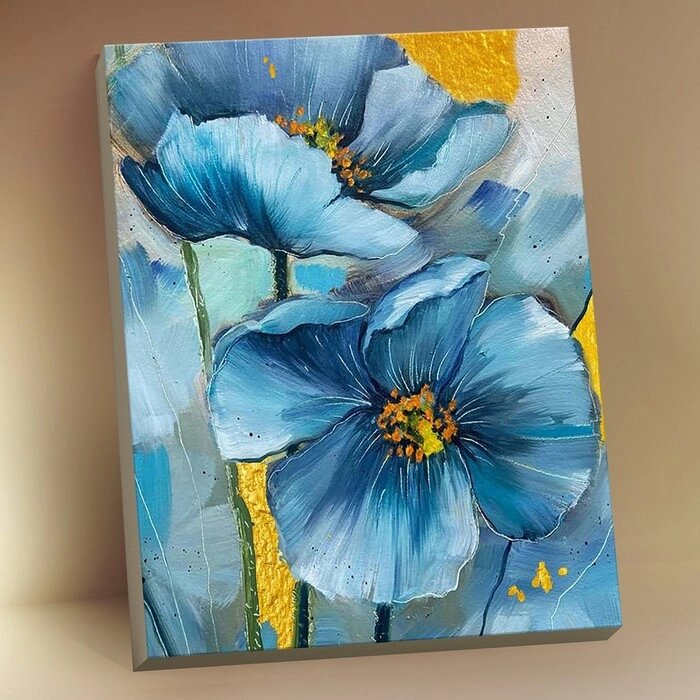 Картина по номерам с поталью 40х50 "Голубые цветы" (18 цветов) HR0602 от компании Интернет-гипермаркет «MOLL» - фото 1