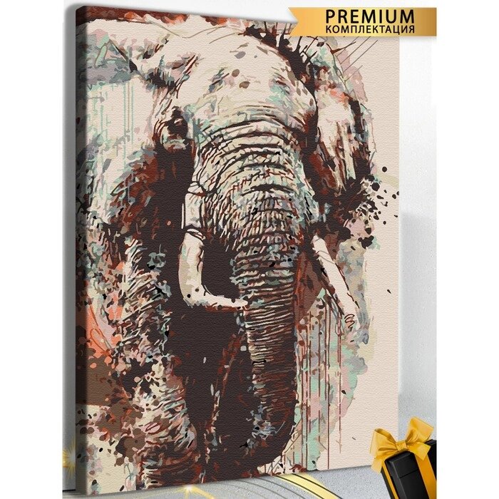 Картина по номерам "Слон" холст на подрамнике 40*60 199 от компании Интернет-гипермаркет «MOLL» - фото 1