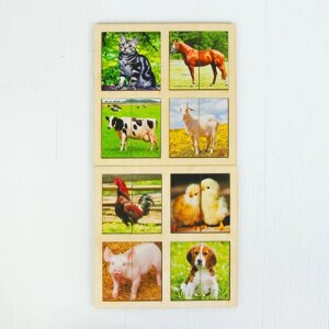Картинки-половинки "Домашние животные", 2 планшета