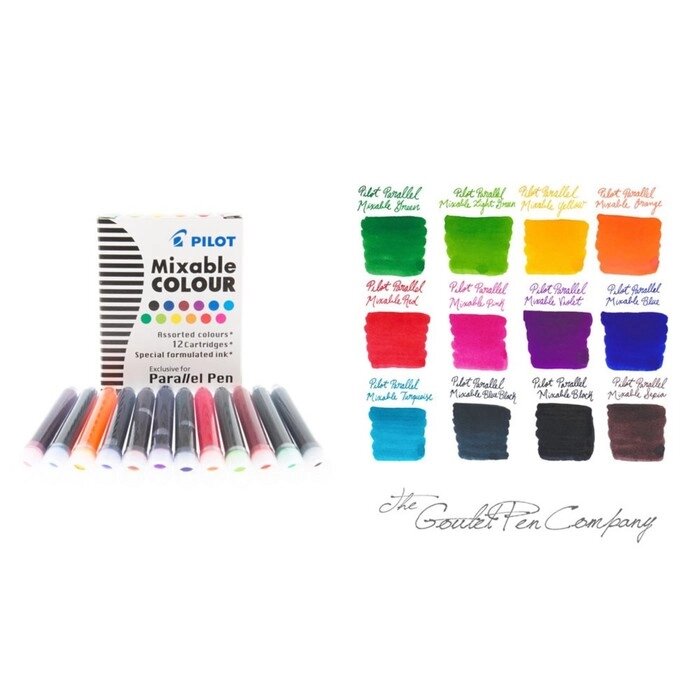 Картридж чернильный Pilot, набор 12 штук для Parallel Pen (каллиграфия), 12 цветов, микс от компании Интернет-гипермаркет «MOLL» - фото 1