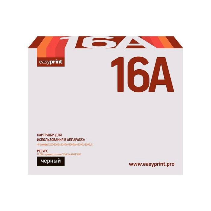 Картридж EasyPrint LH-16A (Q7516A/Q7516/7516A/16A/LaserJet 5200) для принтеров HP, черный от компании Интернет-гипермаркет «MOLL» - фото 1