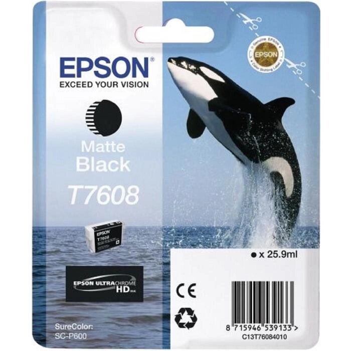 Картридж струйный Epson T7608 C13T76084010 черный матовый для Epson SureColor SC-P600 от компании Интернет-гипермаркет «MOLL» - фото 1