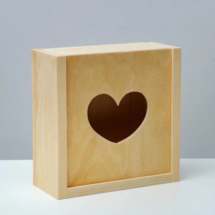 Кашпо деревянное 20209 см "Шкатулка, сердце" от компании Интернет-гипермаркет «MOLL» - фото 1
