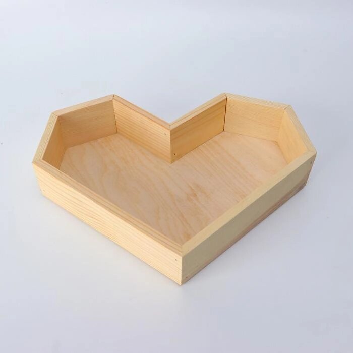 Кашпо деревянное 254.5 см "Сердце" подарочное, натуральный от компании Интернет-гипермаркет «MOLL» - фото 1