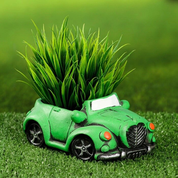 Кашпо фигурное "Машинка" зеленое 14*8*7см от компании Интернет-гипермаркет «MOLL» - фото 1