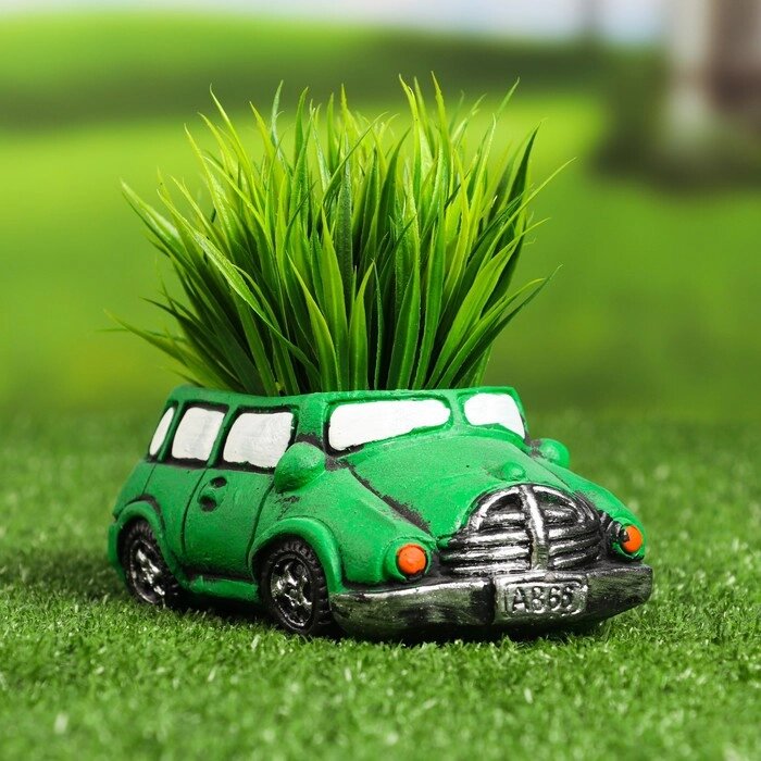 Кашпо фигурное "Машинка" зеленое, 15*9*6см от компании Интернет-гипермаркет «MOLL» - фото 1