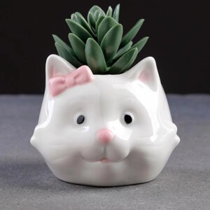 Кашпо керамическое "Кошка" 10*8см