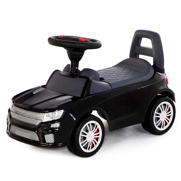 Каталка-автомобиль SuperCar №6 со звуковым сигналом, цвет чёрный от компании Интернет-гипермаркет «MOLL» - фото 1