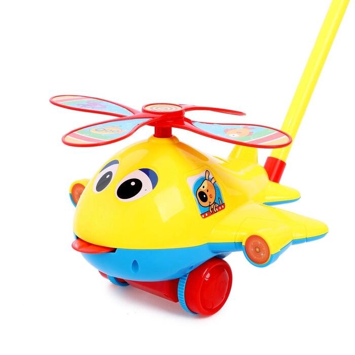 Каталка на палочке "Вертолетик", цвета МИКС от компании Интернет-гипермаркет «MOLL» - фото 1