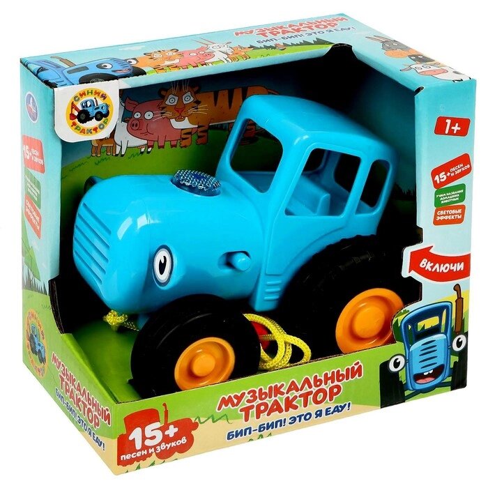 Каталка "Синий трактор", 15 песен и звуков, свет от компании Интернет-гипермаркет «MOLL» - фото 1