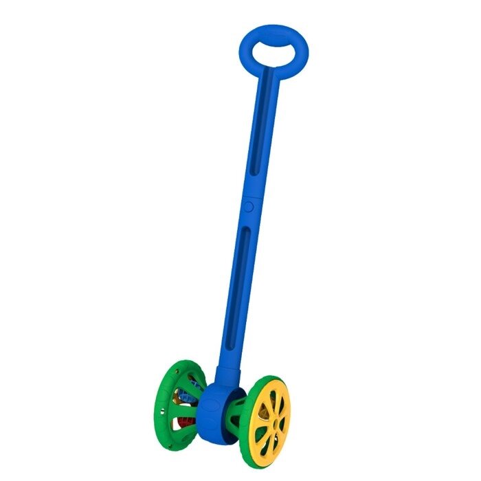 Каталка "Весёлые колёсики" с шариками, сине-зелёная 760/1 от компании Интернет-гипермаркет «MOLL» - фото 1