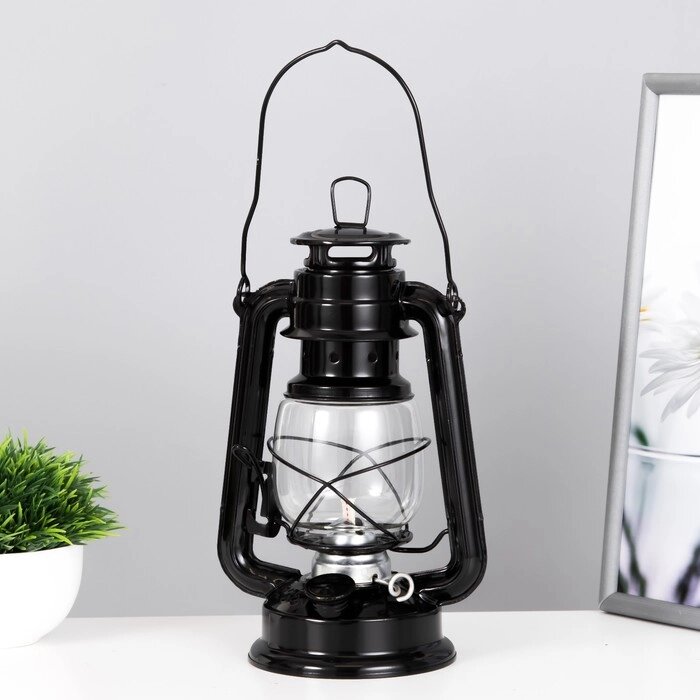 Керосиновая лампа декоративная черный 11,5х15х23 см от компании Интернет-гипермаркет «MOLL» - фото 1