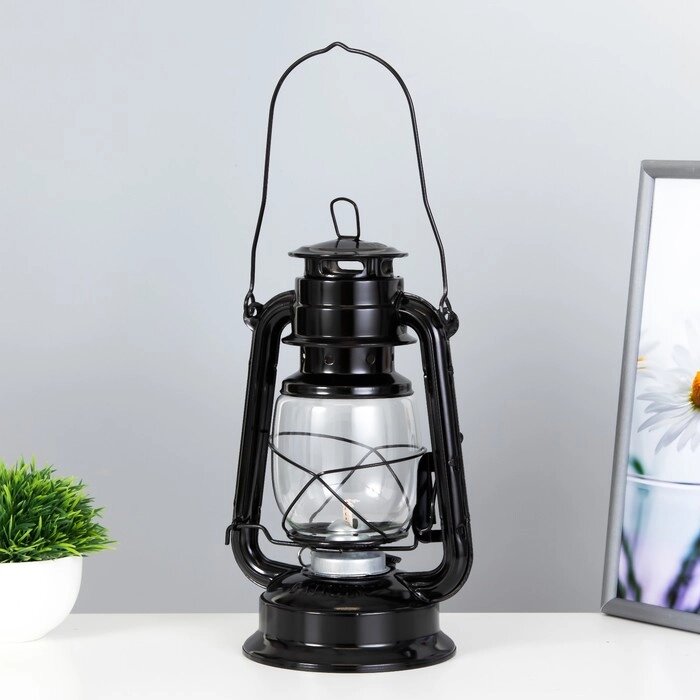 Керосиновая лампа декоративная черный 14х18х27,5 см от компании Интернет-гипермаркет «MOLL» - фото 1