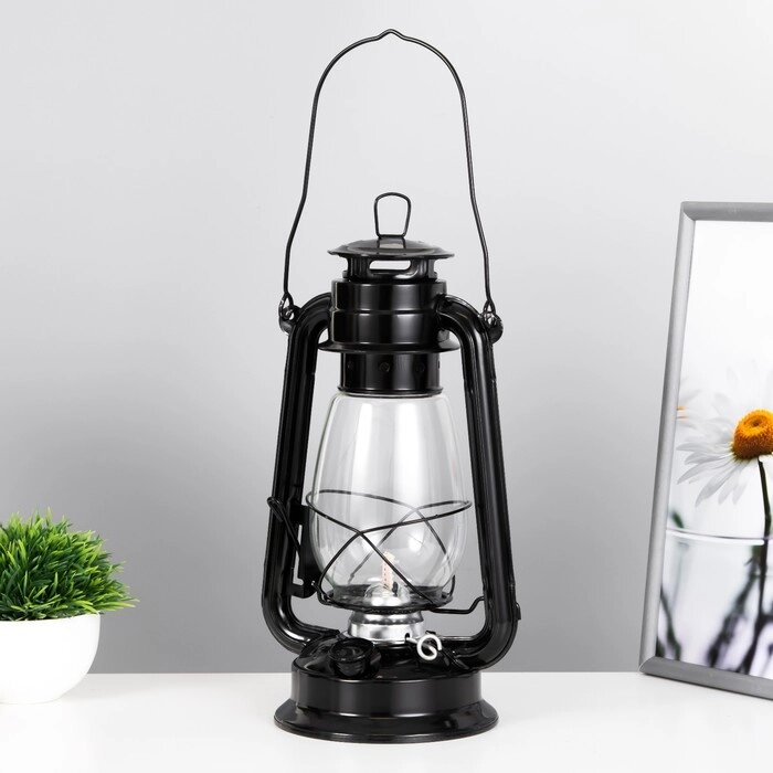 Керосиновая лампа декоративная черный 14х18х30 см от компании Интернет-гипермаркет «MOLL» - фото 1