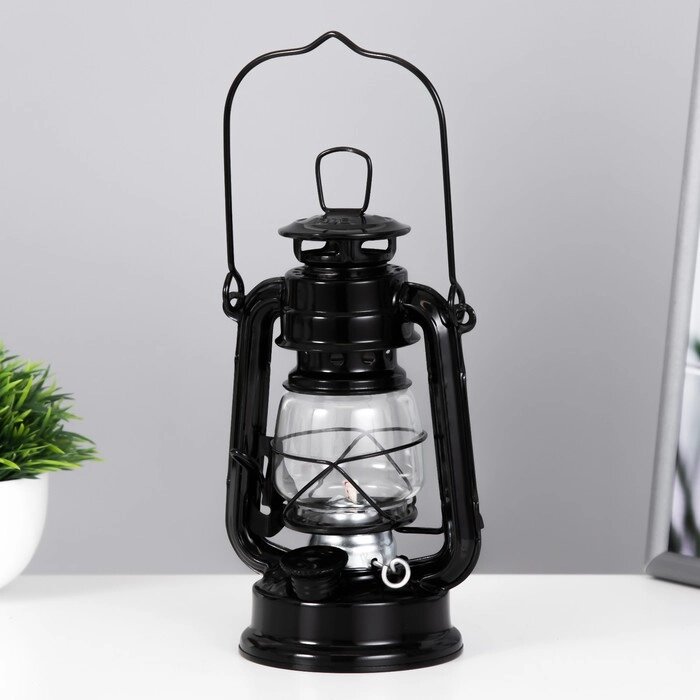 Керосиновая лампа декоративная черный 9,5х12,5х19 см от компании Интернет-гипермаркет «MOLL» - фото 1