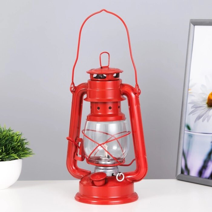 Керосиновая лампа декоративная красный 11,5х15х23 см от компании Интернет-гипермаркет «MOLL» - фото 1