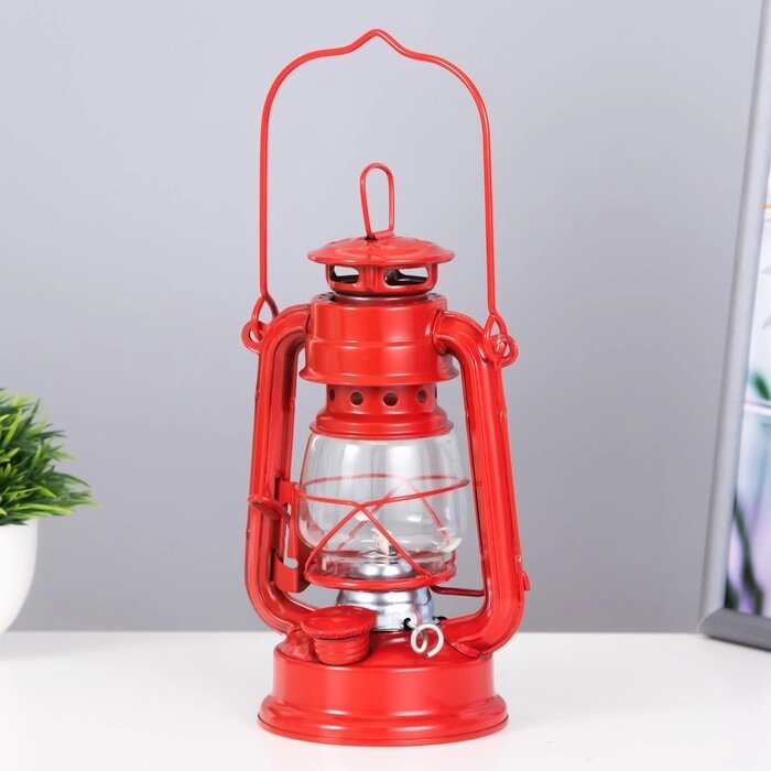 Керосиновая лампа декоративная красный 9,5х12,5х19 см от компании Интернет-гипермаркет «MOLL» - фото 1