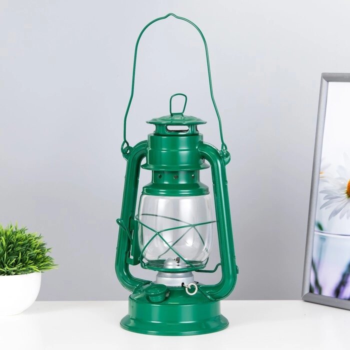 Керосиновая лампа декоративная зеленый 14х18х27,5 см от компании Интернет-гипермаркет «MOLL» - фото 1