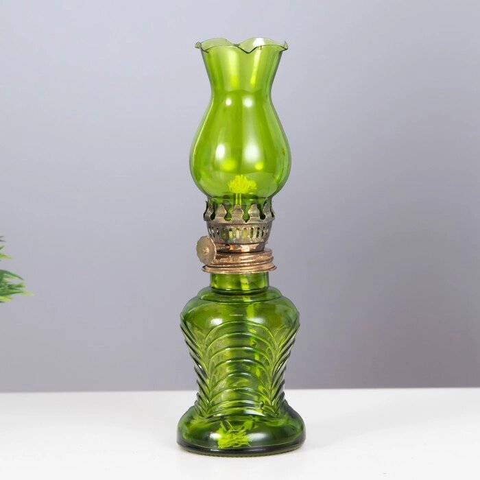 Керосиновая лампа декоративная зелёный 6,5х6,5х21 см от компании Интернет-гипермаркет «MOLL» - фото 1