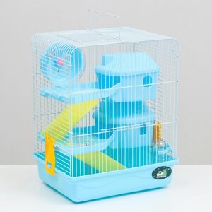 Клетка для грызунов "Пижон", двухэтажная с наполнением 31 х 24 х 40 см, голубая
