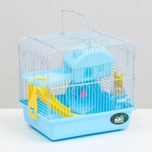 Клетка для грызунов "Пижон", укомплектованная, 27 х 21 х 26 см, синяя