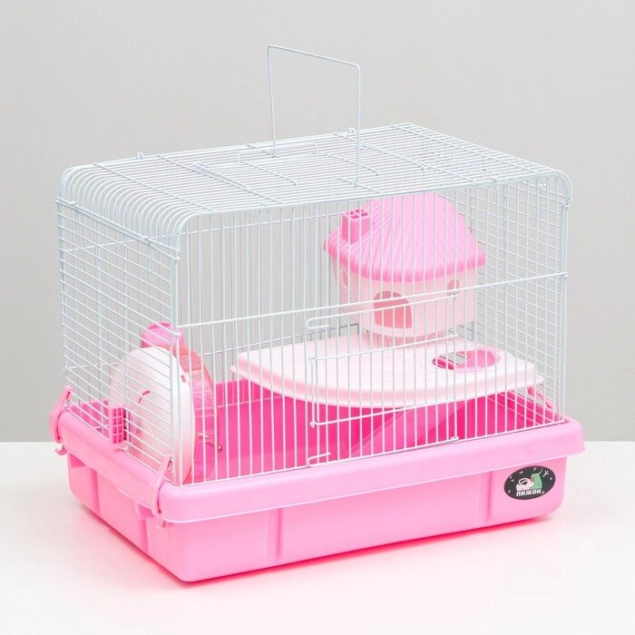 Клетка для грызунов с наполнением, 44,5 х 31 х 36,5 см, розовая от компании Интернет-гипермаркет «MOLL» - фото 1