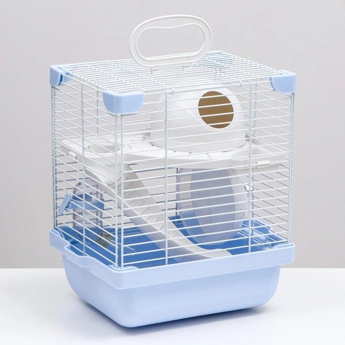 Клетка для грызунов укомплектованная, 23 х 19 х 28 см, голубая от компании Интернет-гипермаркет «MOLL» - фото 1
