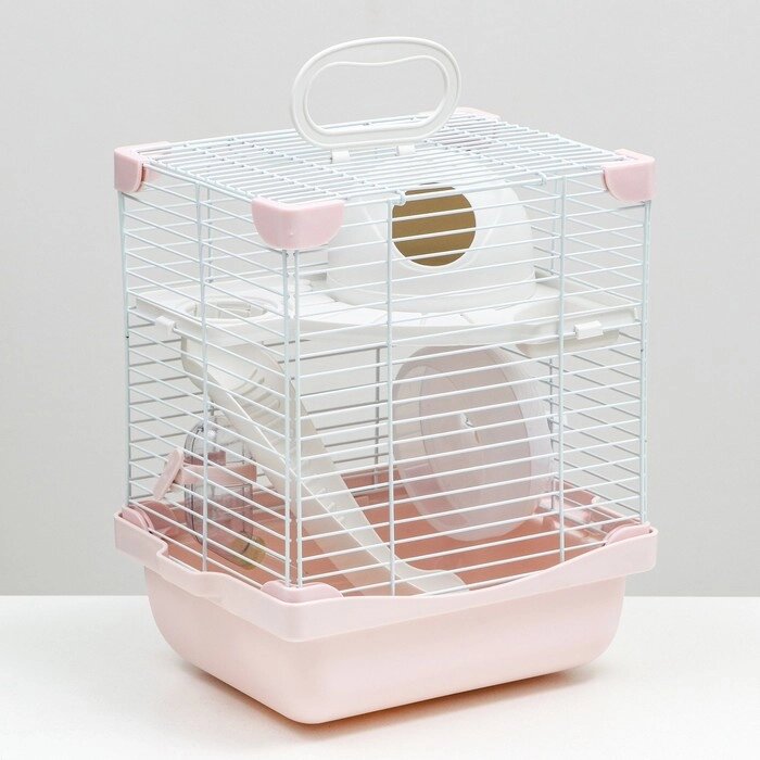 Клетка для грызунов укомплектованная, 23 х 19 х 28 см, розовая от компании Интернет-гипермаркет «MOLL» - фото 1