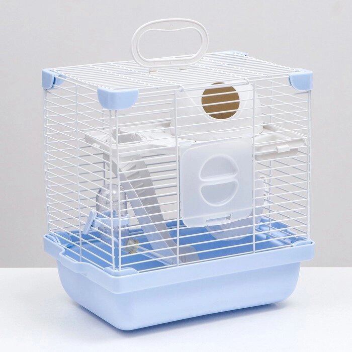 Клетка для грызунов укомплектованная, 27 х 19 х 28 см, голубая от компании Интернет-гипермаркет «MOLL» - фото 1
