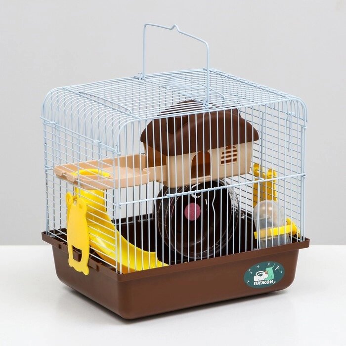 Клетка для грызунов укомплектованная, 27 х 21 х 26 см, коричневая от компании Интернет-гипермаркет «MOLL» - фото 1