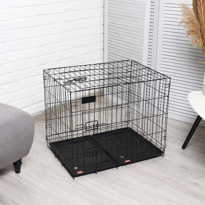Клетка для собак 70 х 50 х 60 см, чёрная от компании Интернет-гипермаркет «MOLL» - фото 1