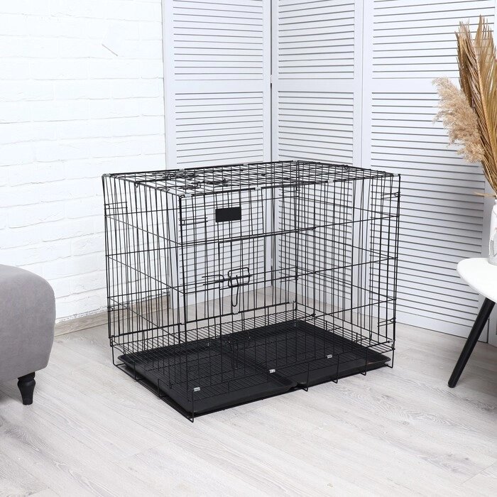 Клетка с люком для собак и кошек, 85 х 60 х 70 см, чёрная от компании Интернет-гипермаркет «MOLL» - фото 1
