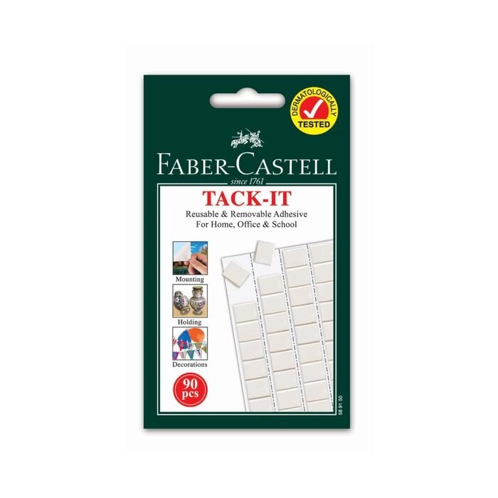 Клеящие подушечки Faber-Castell TACK-IT белые, 90 штук /упаковка, 50 г, блистер от компании Интернет-гипермаркет «MOLL» - фото 1