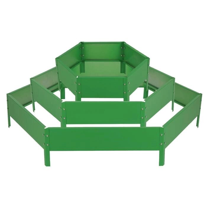 Клумба оцинкованная, 3 яруса, d = 60–100–140 см, h = 45 см, зелёная, Greengo от компании Интернет-гипермаркет «MOLL» - фото 1